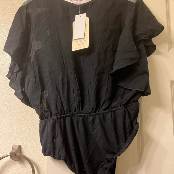 UNCONDITIONAL EMBROIDERED BODYSUIT (BLACK) - Picture 5 of 5